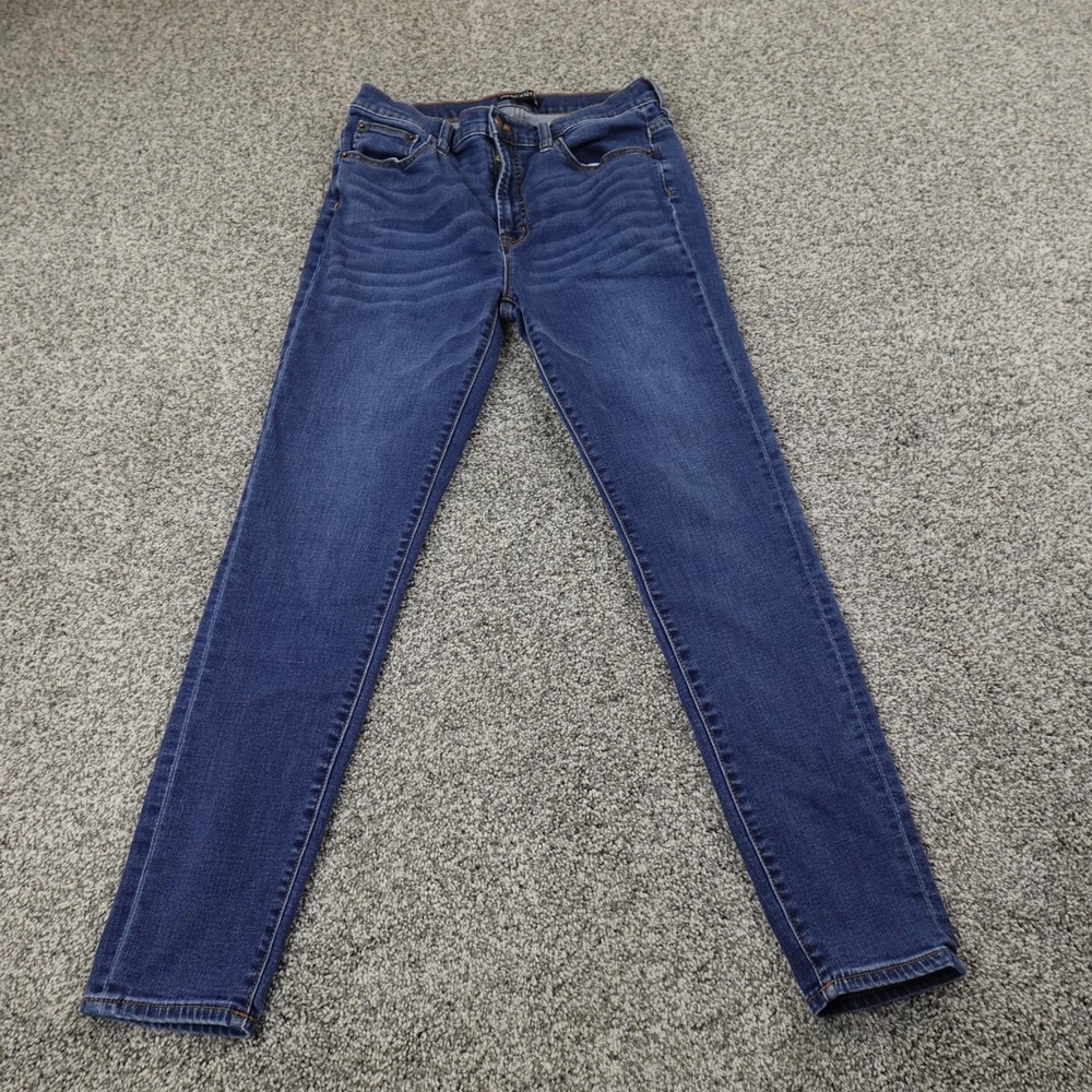 J Crew Jeans Womens 31 Dark Blue Denim‎ Pants High Rise Skinny Stretch Whiskered